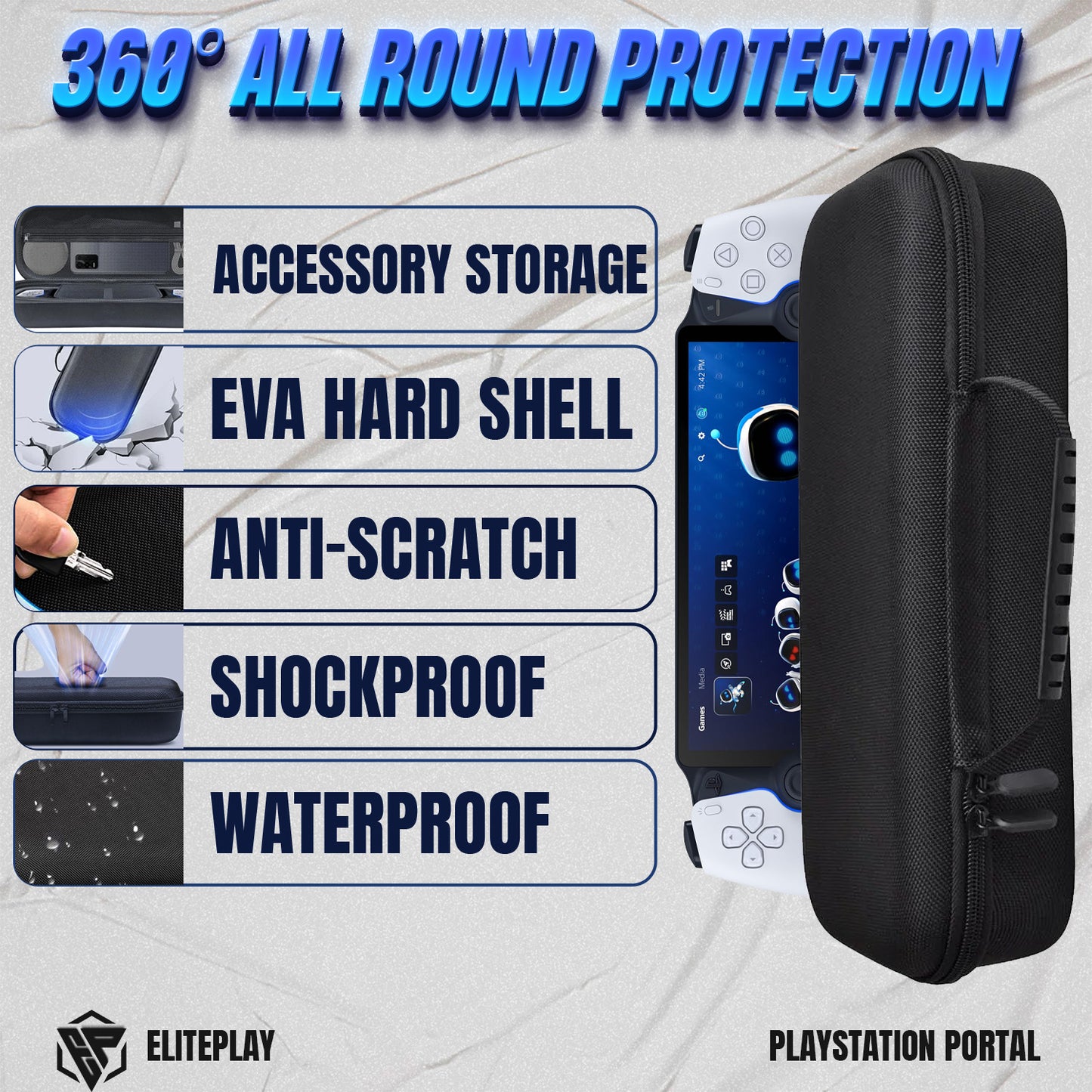 Carry Case for Playstation Portal, PS Portal Case with Built-in Stand Design, Travel Bag
