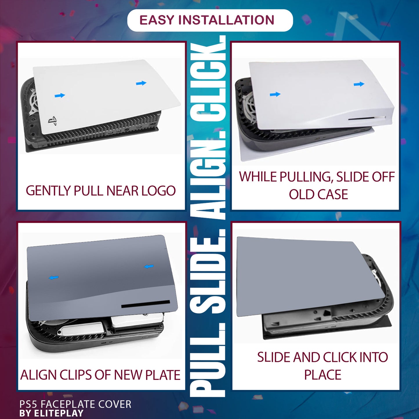30th Anniversary Grey Faceplates for PS5 Disc Edition Cover Case for PS5 Disc Edition