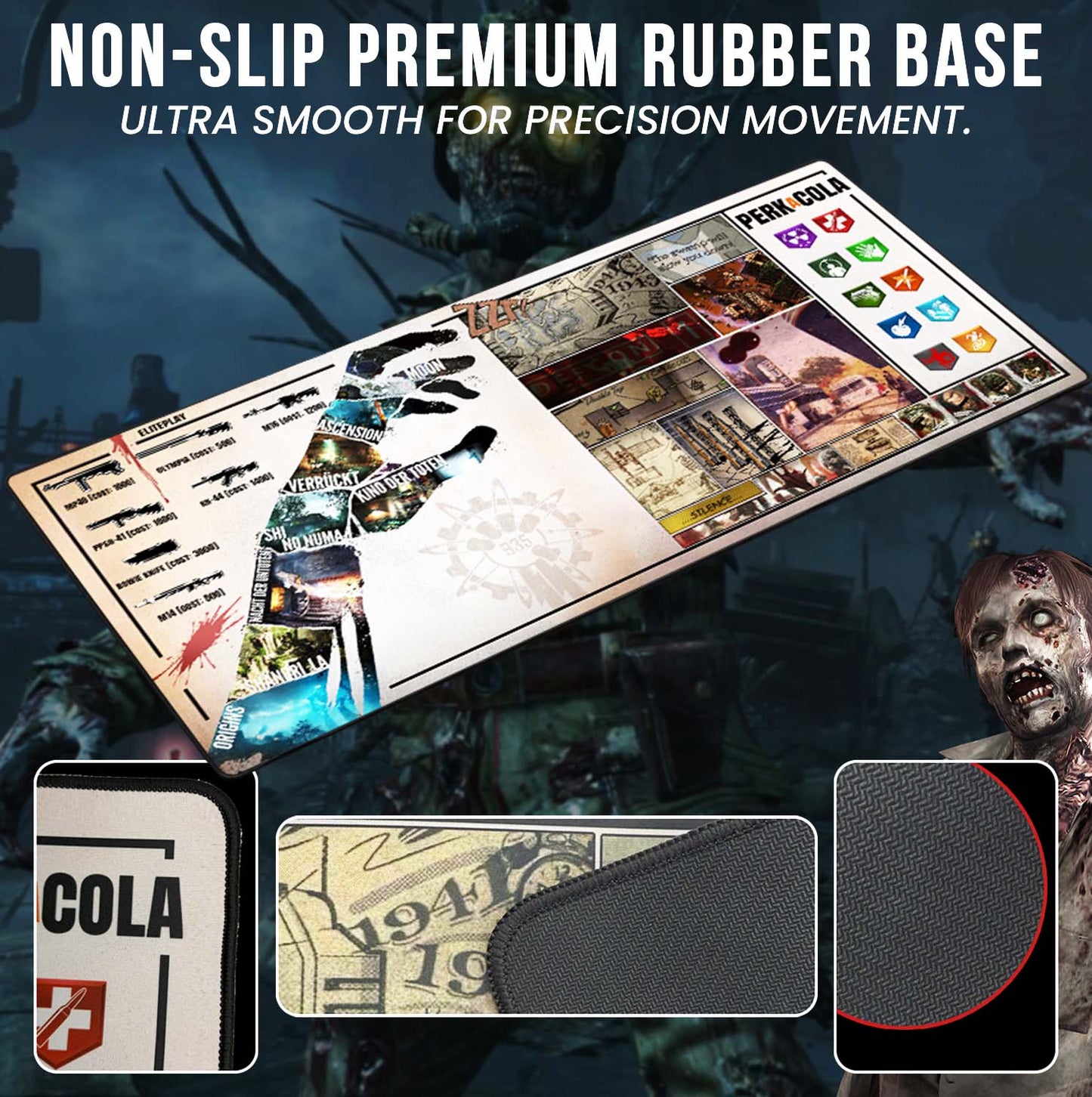 CoD Zombies Extra Large Gaming Mouse Mat 900x400mm Oversize - XXL Mouse Pad