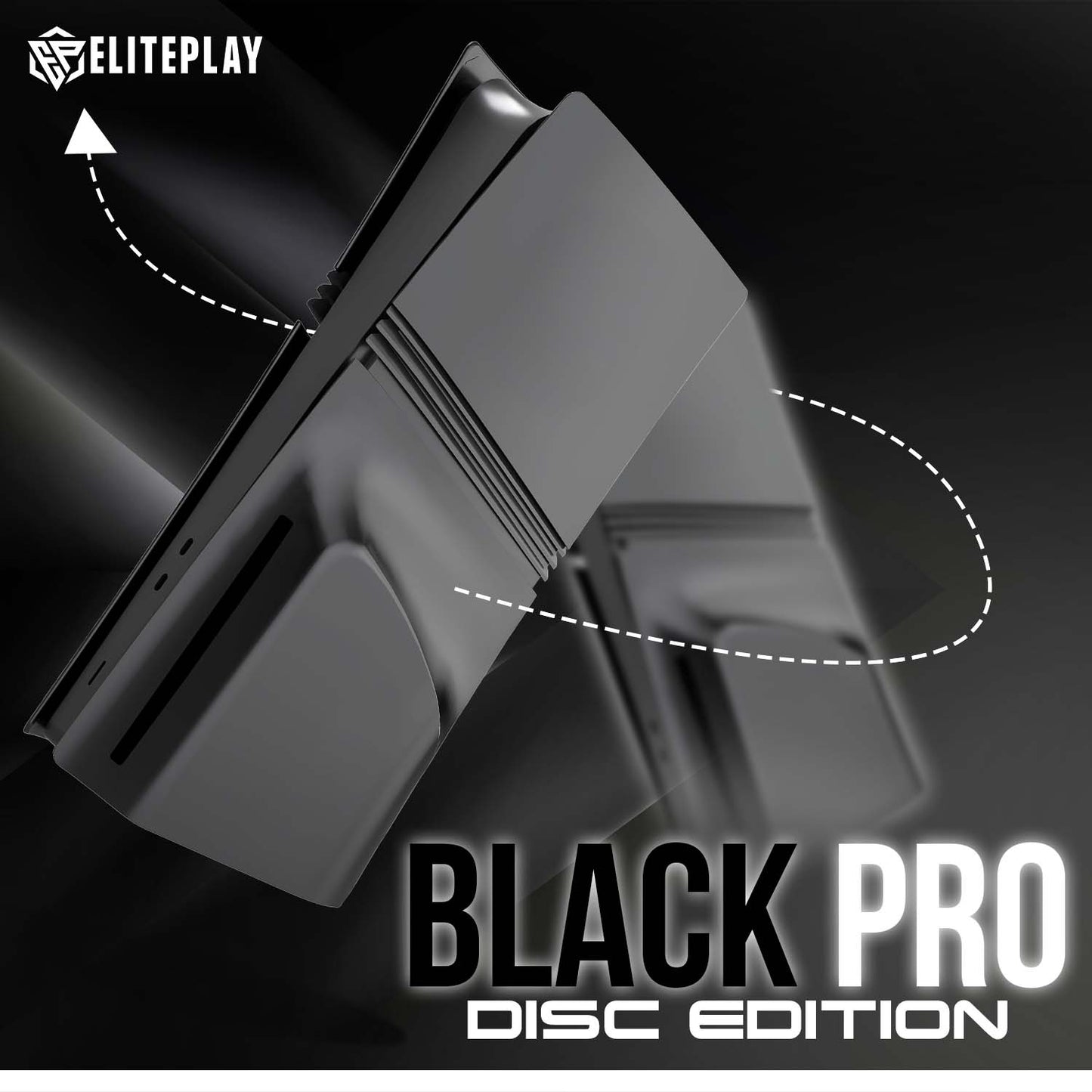 Black PS5 Pro Disc Faceplates Cover Case for Playstation 5 Pro Model Disc Edition