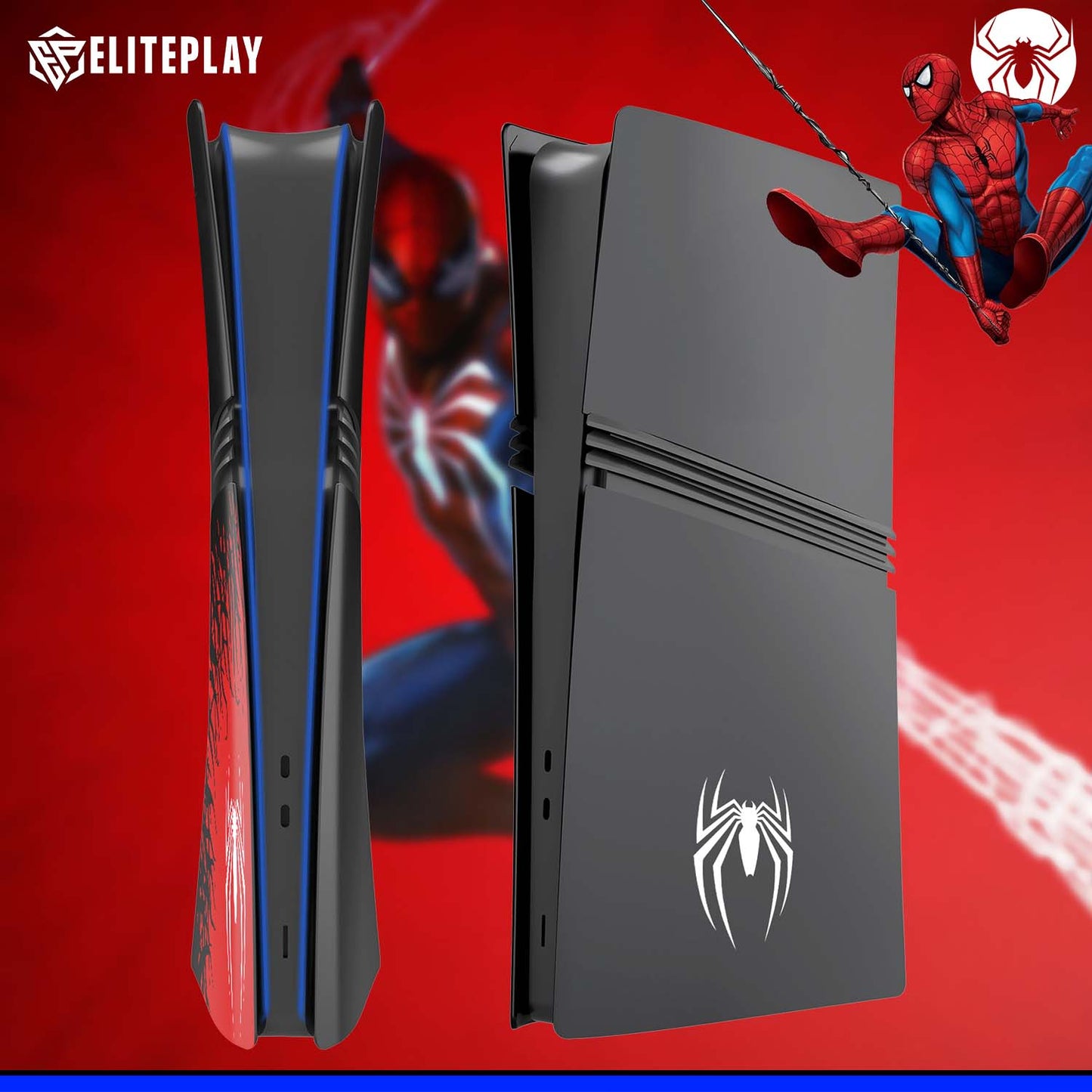 Spider PS5 Pro Digital Faceplates Cover Case Replacement Plates for Playstation 5 Pro Digital Edition