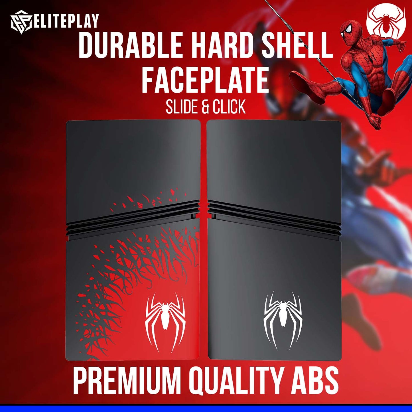 Spider PS5 Pro Digital Faceplates Cover Case Replacement Plates for Playstation 5 Pro Digital Edition