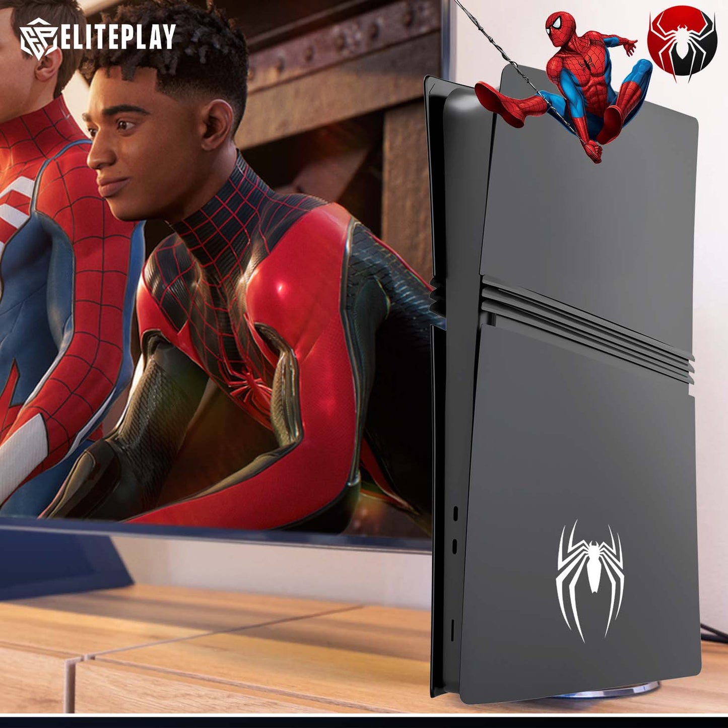 Spider PS5 Pro Digital Faceplates Cover Case Replacement Plates for Playstation 5 Pro Digital Edition