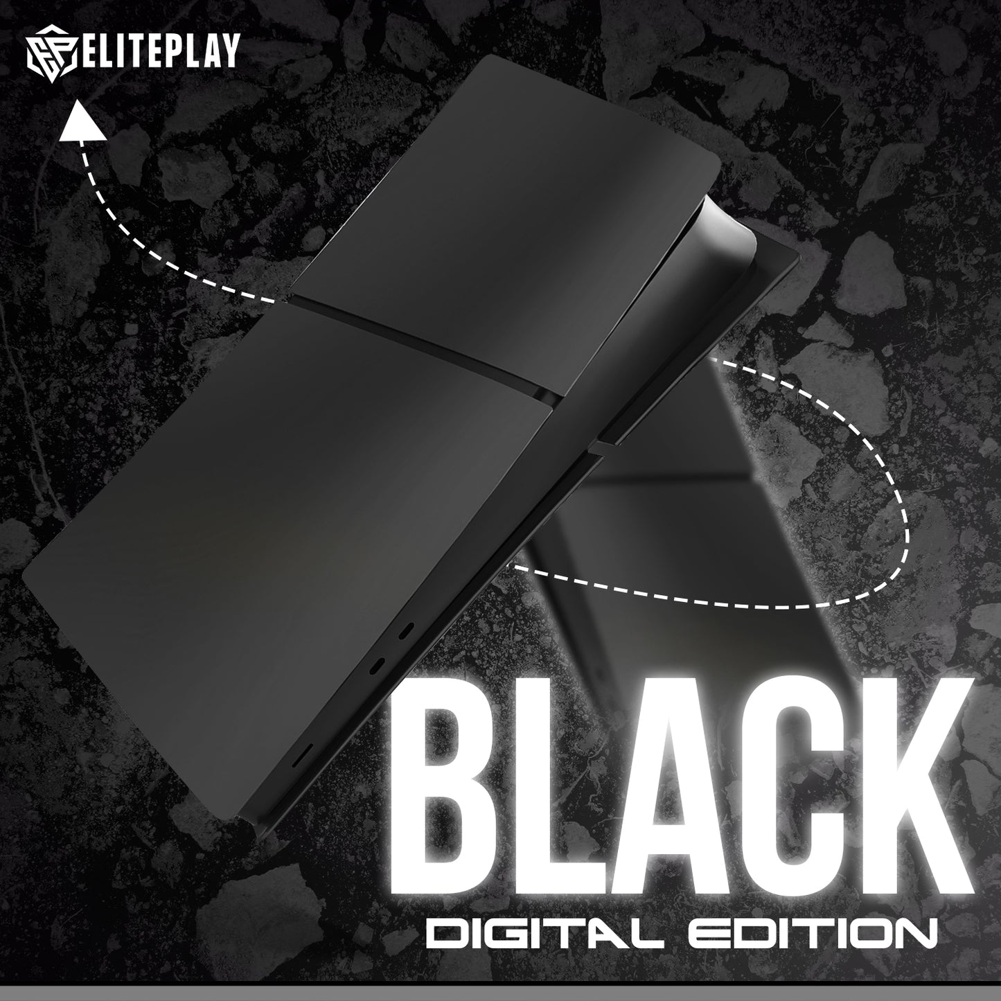 Black PS5 Digital Slim Faceplate Cover for Playstation 5 Slim Model Digital Edition