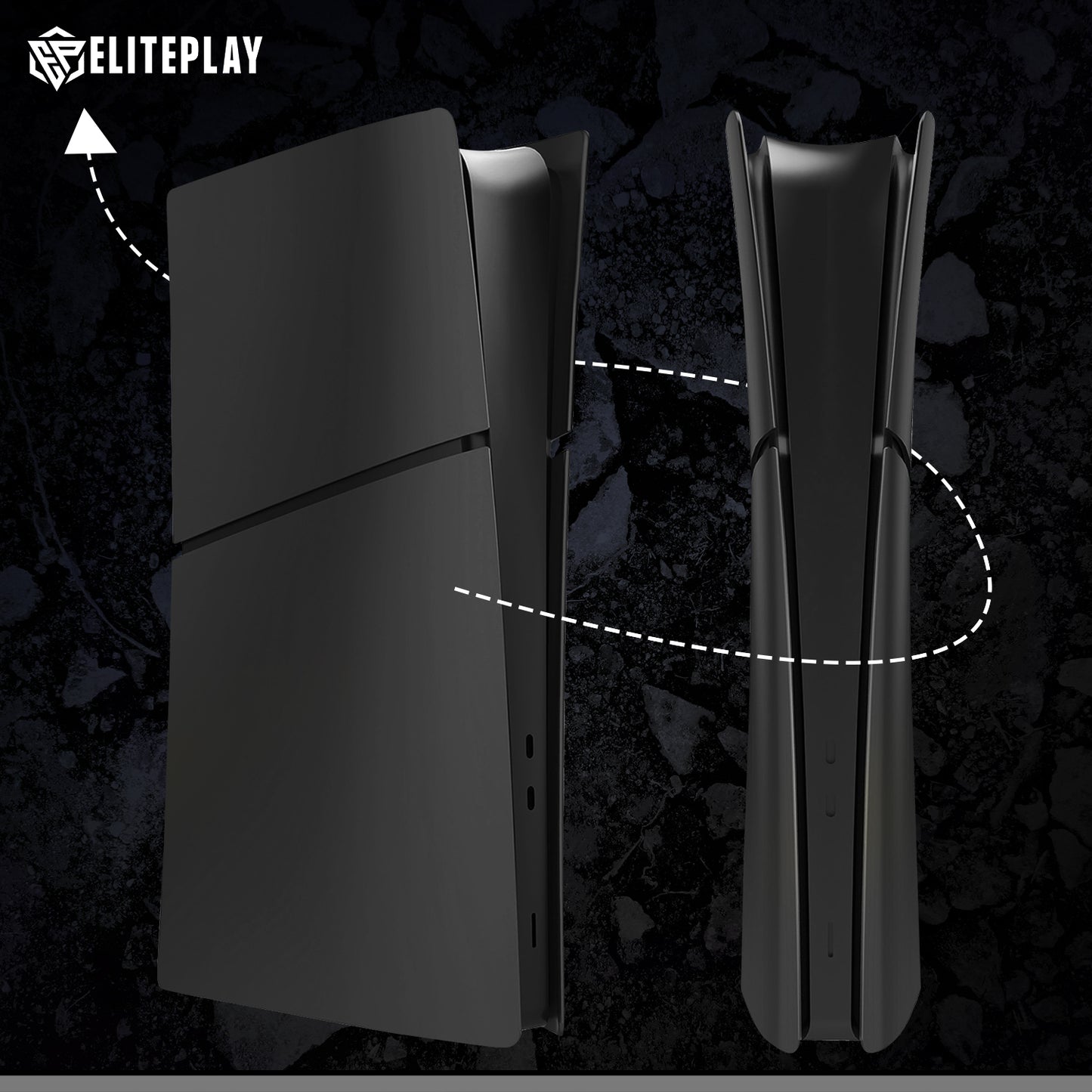 Black PS5 Digital Slim Faceplate Cover for Playstation 5 Slim Model Digital Edition