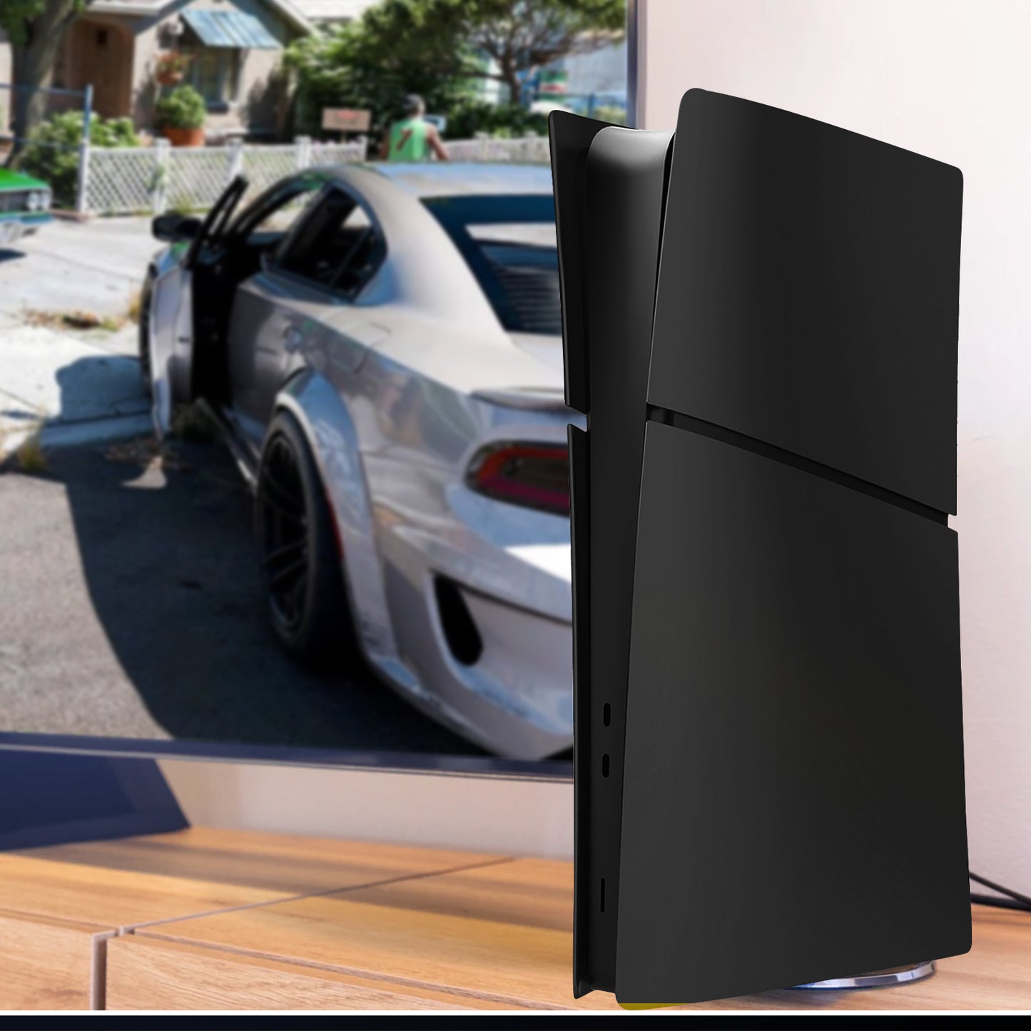 Black PS5 Digital Slim Faceplate Cover for Playstation 5 Slim Model Digital Edition