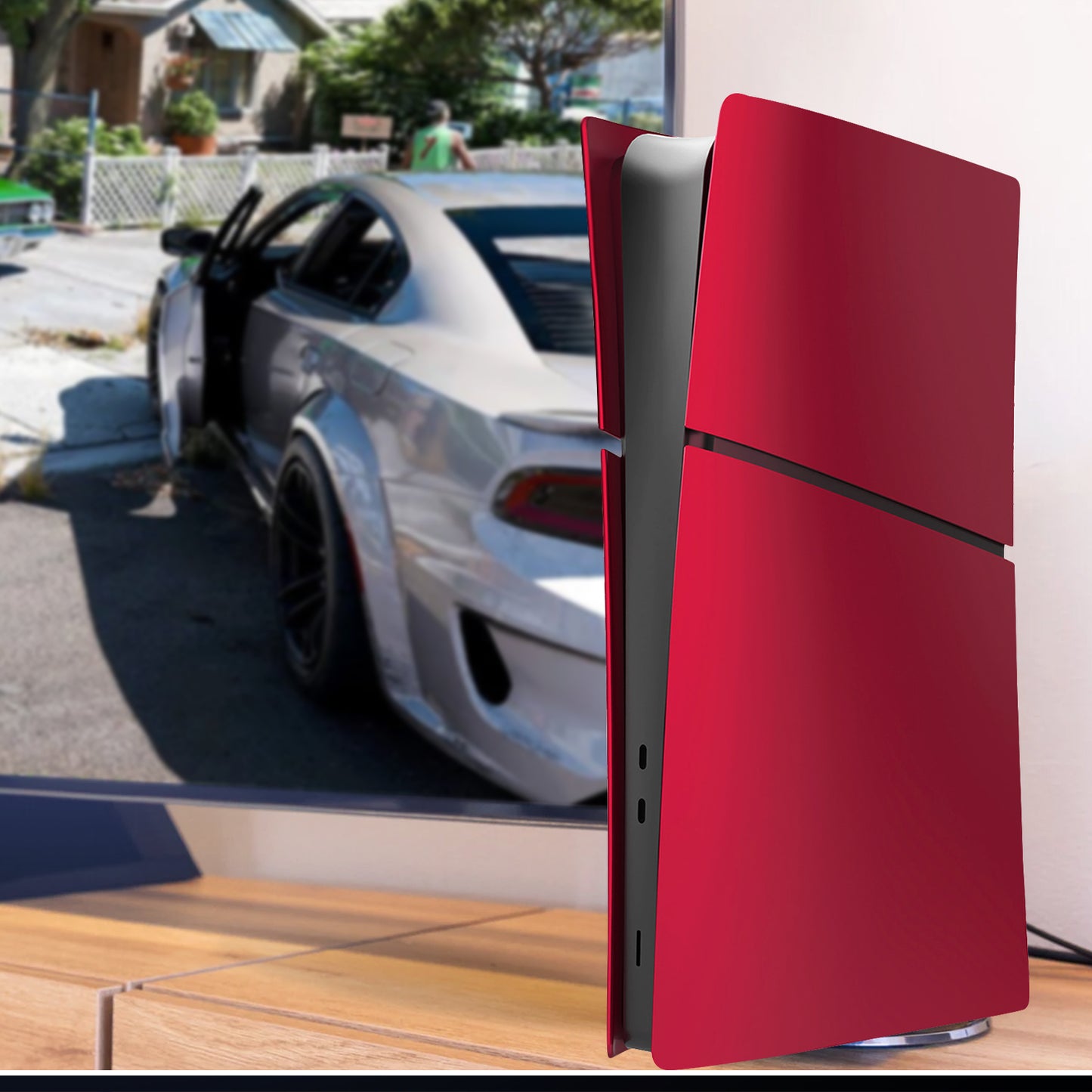 Volcanic Red PS5 Digital Slim Faceplate Cover for Playstation 5 Slim Model Digital Edition