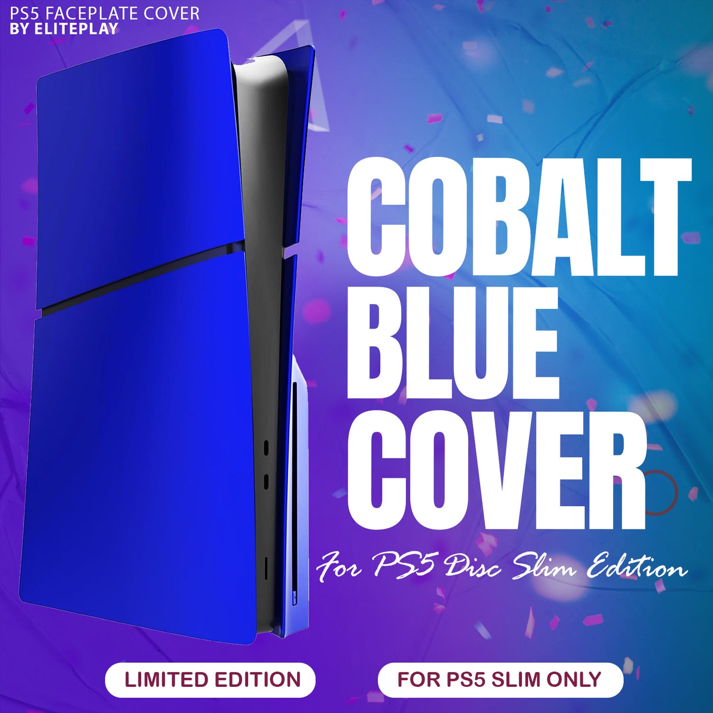 Cobalt Blue PS5 Slim Faceplates Cover Playstation 5 Slim Model Disc Edition