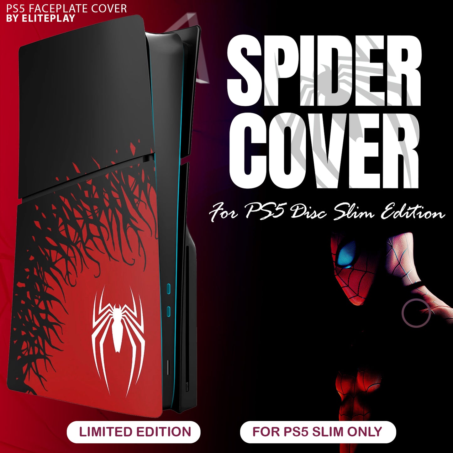 Spider PS5 Slim Faceplates Cover Playstation 5 Slim Model Disc Edition