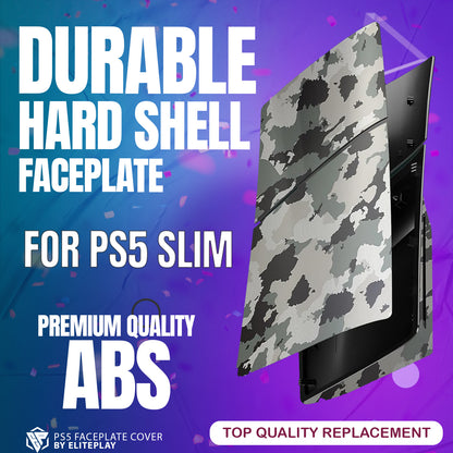 Grey Camo PS5 Slim Faceplates Cover Playstation 5 Slim Model Disc Edition