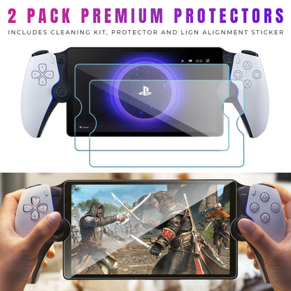 2 PACK Playstation Portal Screen Protector for PS Portal, Glass Protector for PS Portal, Hardness 9H Glass [Ultra Resistant] - Transparent