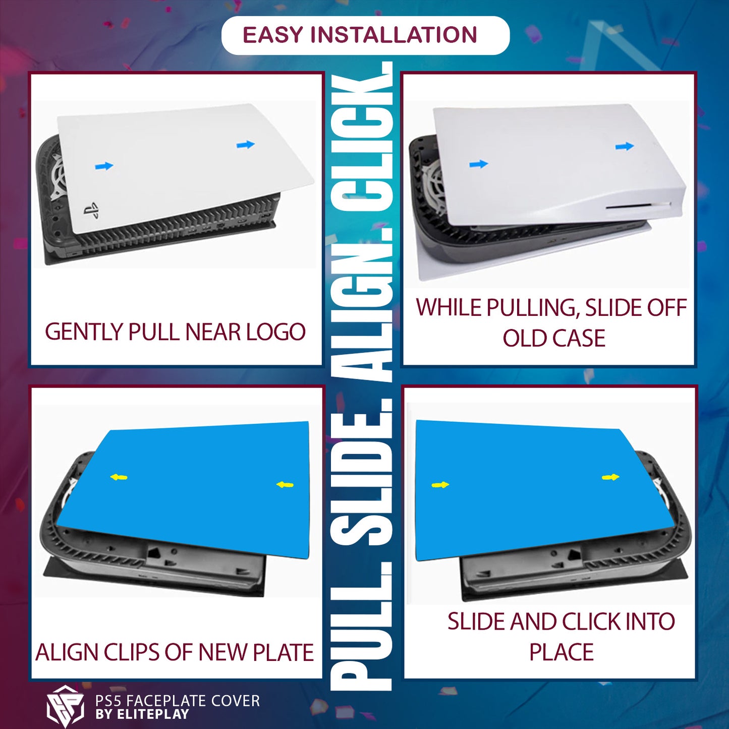 Starlight Blue PS5 Faceplate Cover for Playstation 5 Digital Edition