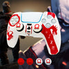 White and Red God of War Anti-Slip Silicone Cover Skin for PS5 Controller with 2 Sets Thumb Grips