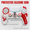 White and Red God of War Anti-Slip Silicone Cover Skin for PS5 Controller with 2 Sets Thumb Grips