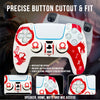 White and Red God of War Anti-Slip Silicone Cover Skin for PS5 Controller with 2 Sets Thumb Grips