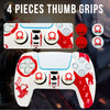 White and Red God of War Anti-Slip Silicone Cover Skin for PS5 Controller with 2 Sets Thumb Grips