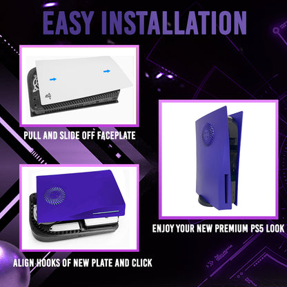 Galaxy Purple PS5 Faceplate with Cooling Vents Cover for Playstation 5 Disc Edition