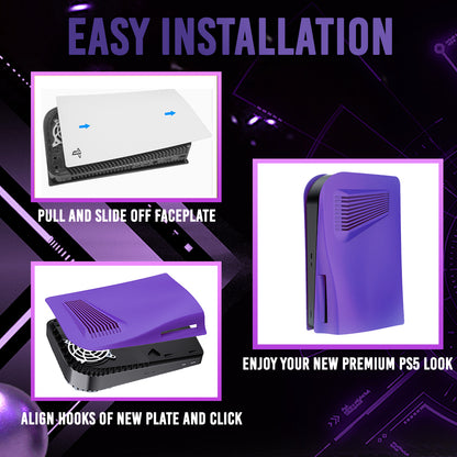 Galaxy Purple PS5 Faceplate with Cooling Vents Cover Curved for Playstation 5 Disc Edition