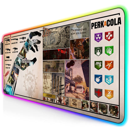 CoD Zombies Extra Large RGB LED Gaming Mouse Mat 900x400mm Oversize - XXL Mouse Pad