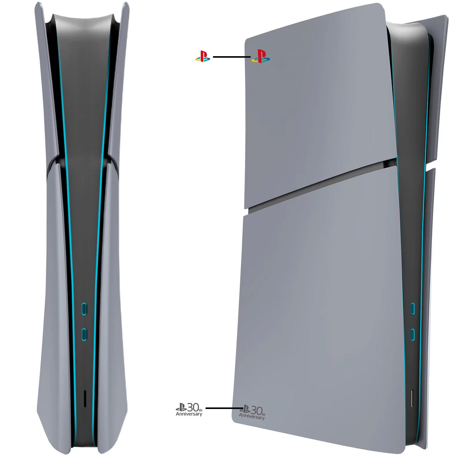 30th Anniversary Grey PS5 Slim Digital Faceplates Cover for Playstation 5 Slim Digital Edition