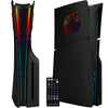 Black PS5 Slim Faceplate with LED Lights Vents Cooling Cover for Playstation 5 Slim Disc Edition
