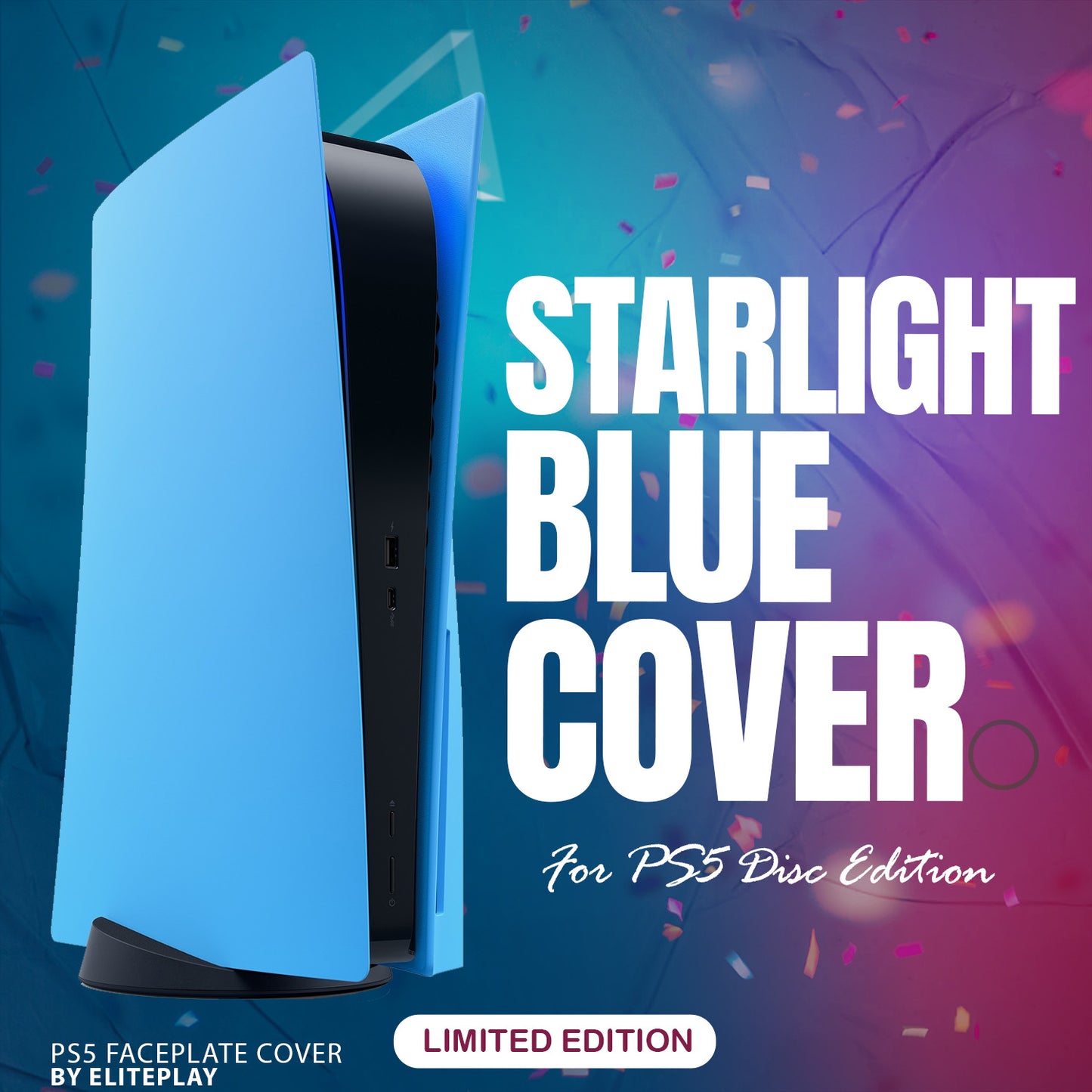 Starlight Blue PS5 Faceplate Cover for Playstation 5 Disc Edition