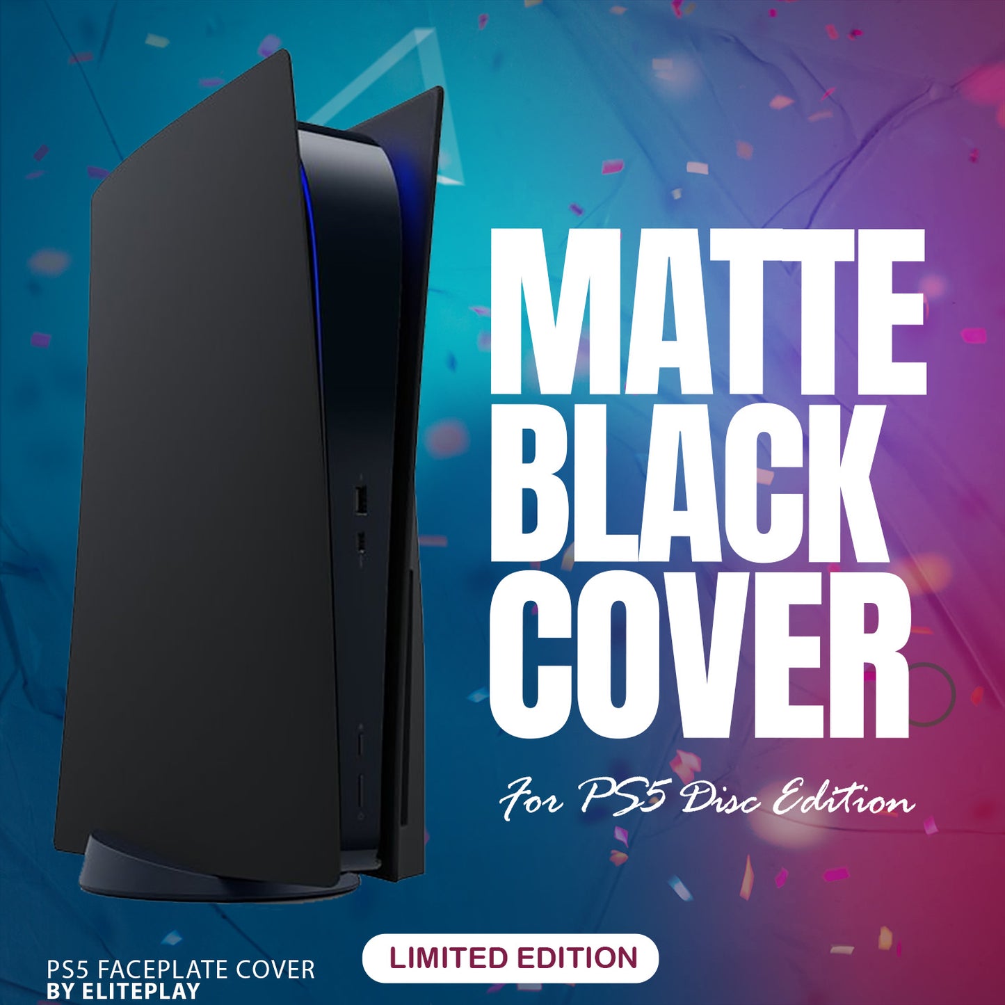 Black PS5 Faceplate Cover for Playstation 5 Disc Edition