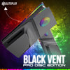 Black PS5 Pro Faceplate with Cooling Vents and LED Lights for Playstation 5 Pro Disc Edition
