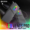 Black PS5 Pro Faceplate with Cooling Vents and LED Lights for Playstation 5 Pro Digital Edition