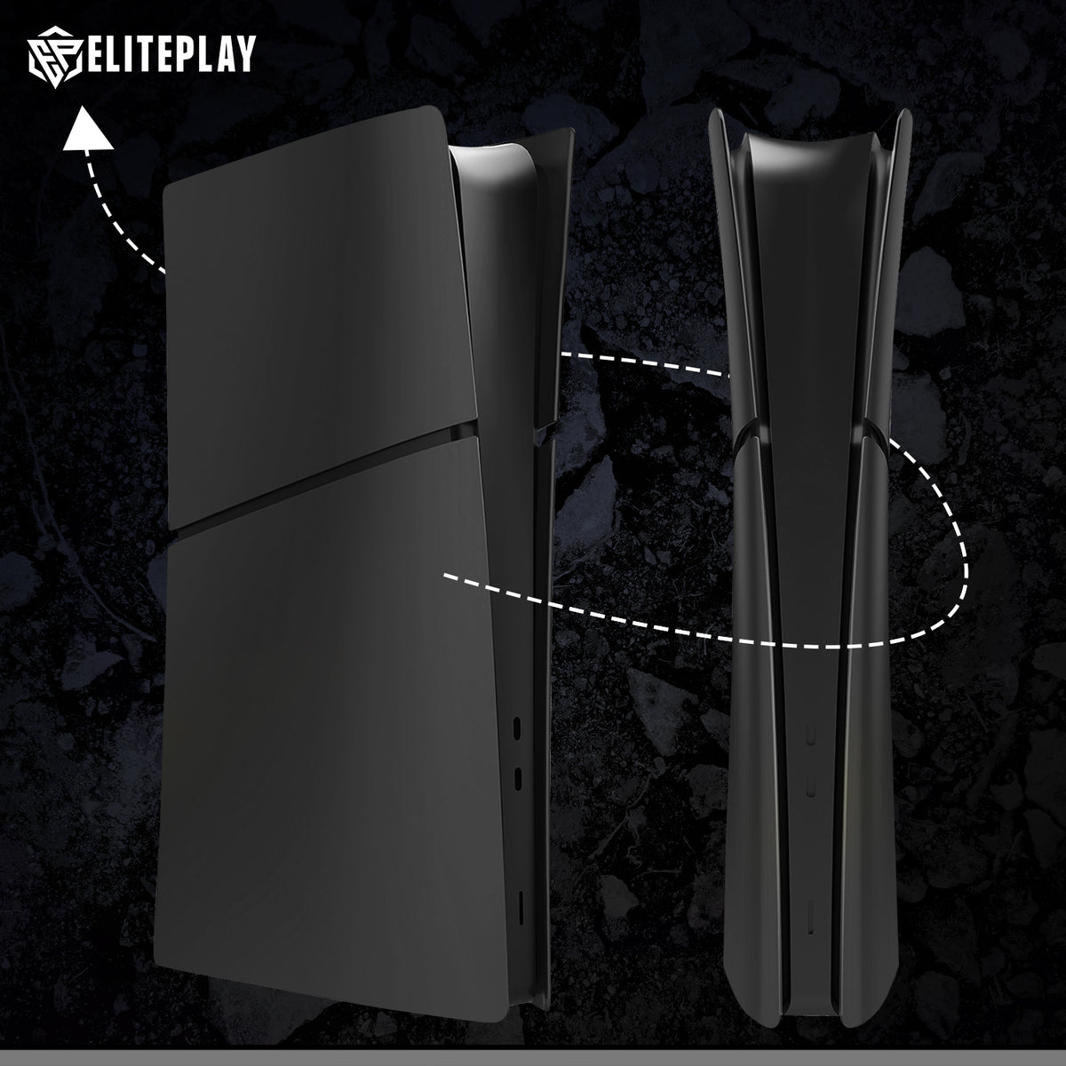 Black PS5 Digital Slim Faceplate Cover for Playstation 5 Slim Model Digital Edition